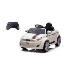 Auto elettrica Nuova Fiat 500 bianca per bambini - Mazzeo Giocattoli