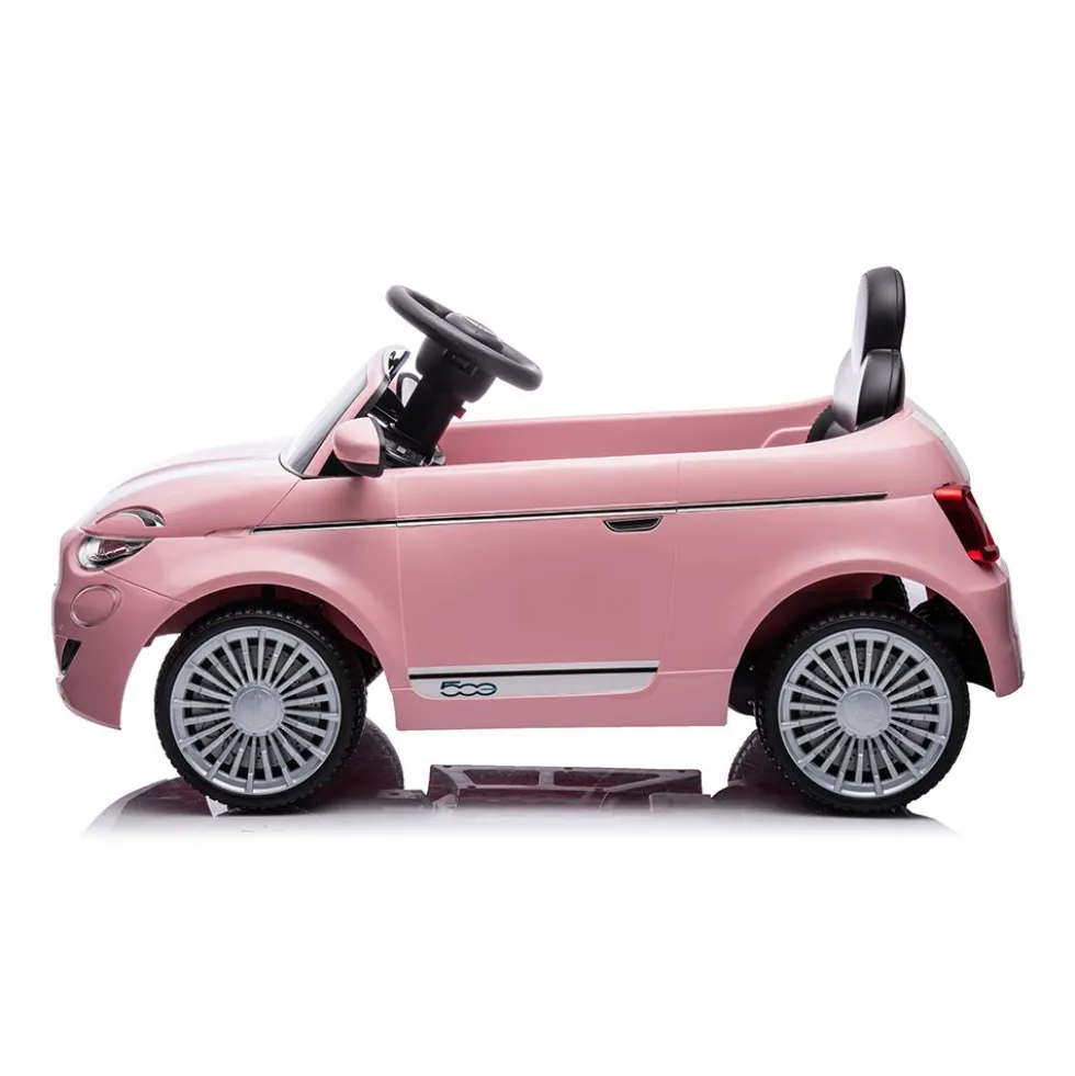Auto elettrica Nuova Fiat 500 rosa per bambini - Mazzeo Giocattoli