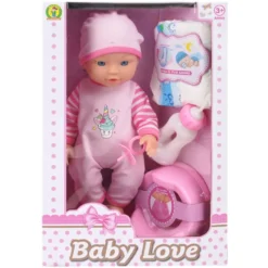 Bambola Baby Love 30 cm con accessori - Mazzeo Giocattoli