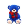 Peluche Morbidì orso blu con fiori 30 cm - Mazzeo Giocattoli