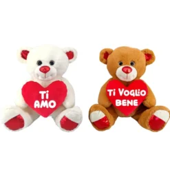 Peluche orsetto con cuore morbidì 30 cm - Mazzeo Giocattoli