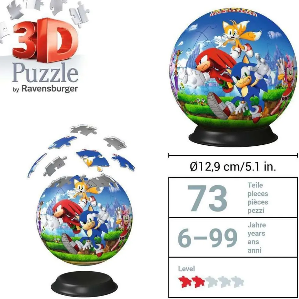 Puzzle 3D Ball Sonic 73 Pezzi – Ravensburger
