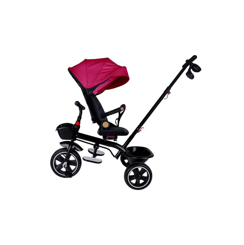 Triciclo fucsia con cappotta per bambino - Mazzeo Giocattoli