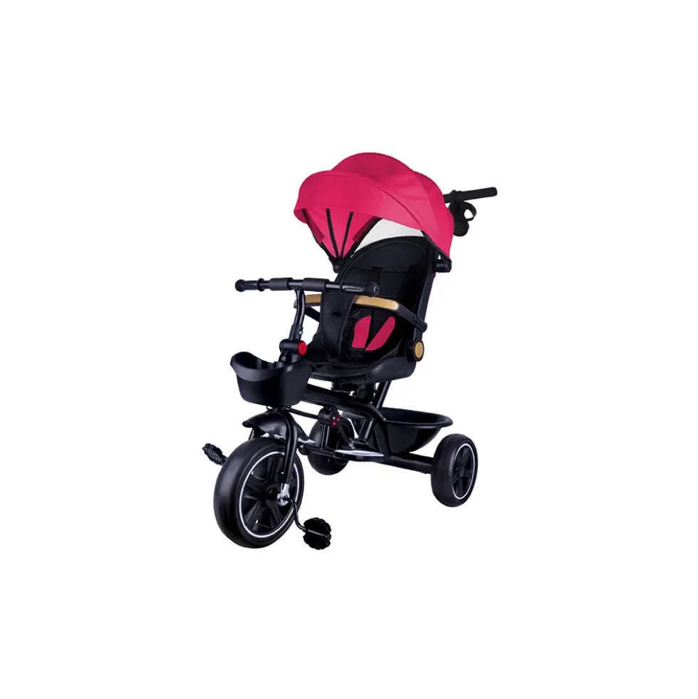 Triciclo fucsia con cappotta per bambino - Mazzeo Giocattoli