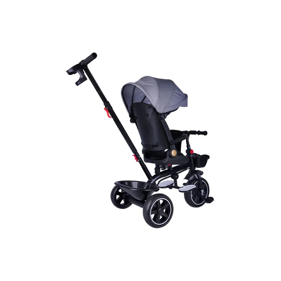 Triciclo grigio con cappotta per bambino - Mazzeo Giocattoli