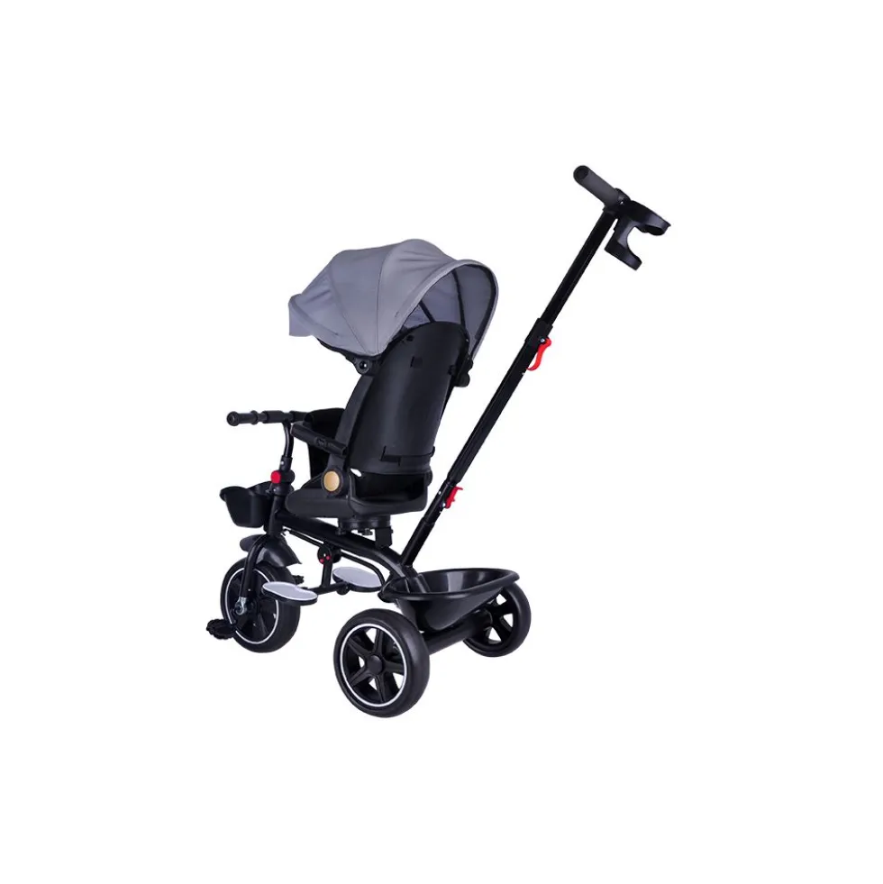 Triciclo grigio con cappotta per bambino - Mazzeo Giocattoli