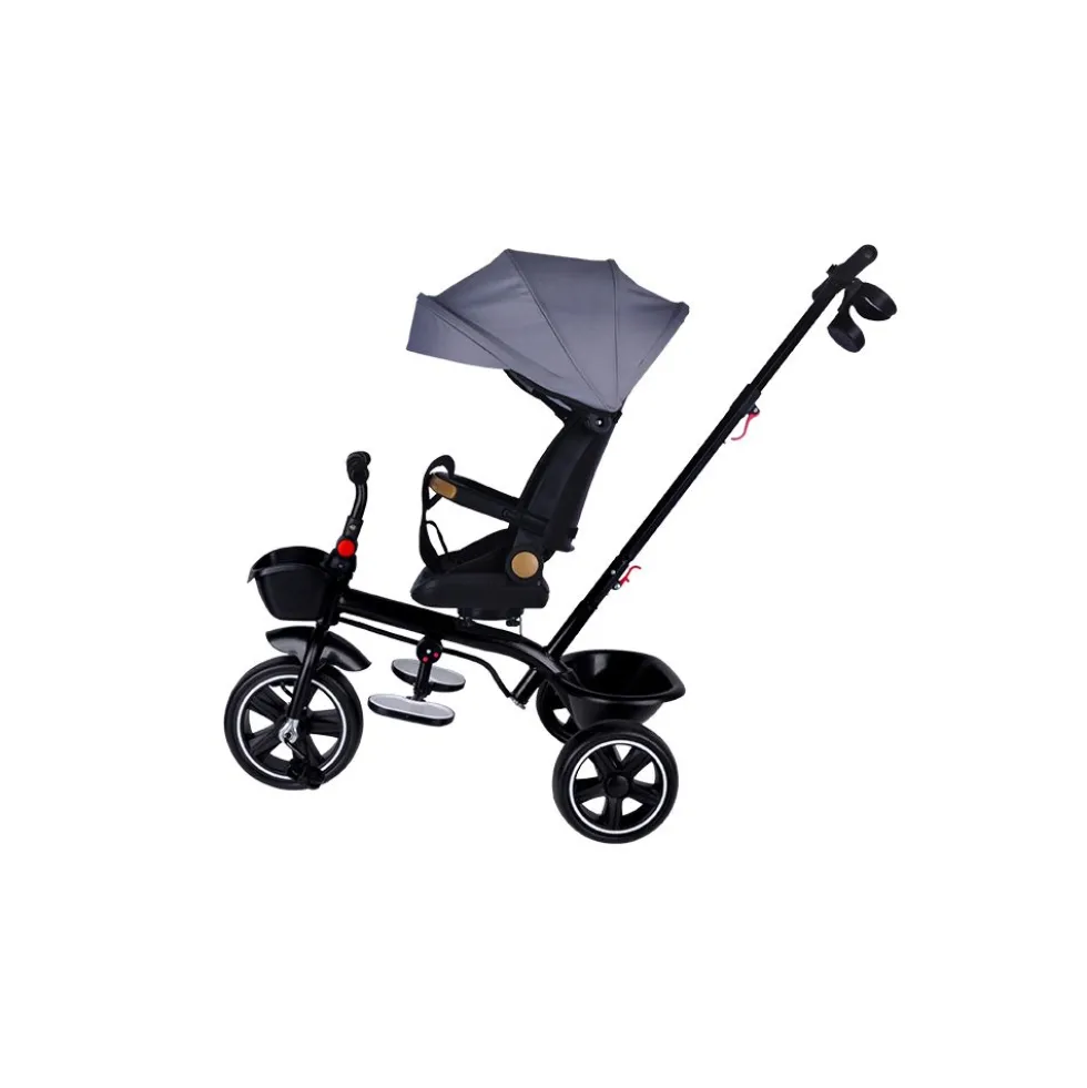 Triciclo grigio con cappotta per bambino - Mazzeo Giocattoli