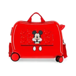 Trolley Cavalcabile Mickey Mouse 50 cm Valigia Bambini ABS 34L 4 Ruote